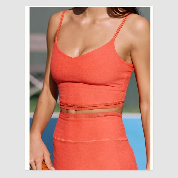 Beyond Yoga Spacedye Lace Trim Athletic Tank Top, XS, Coral, Allure, NWT - Picture 2 of 7